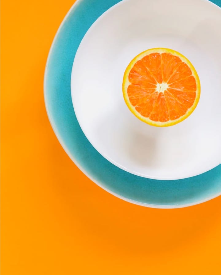 orange on plate