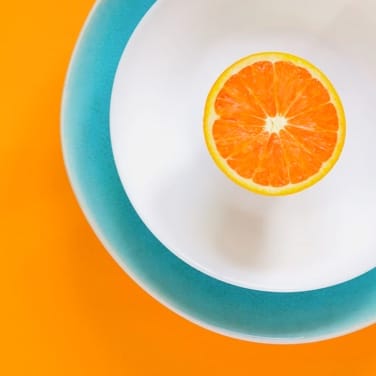 orange on plate